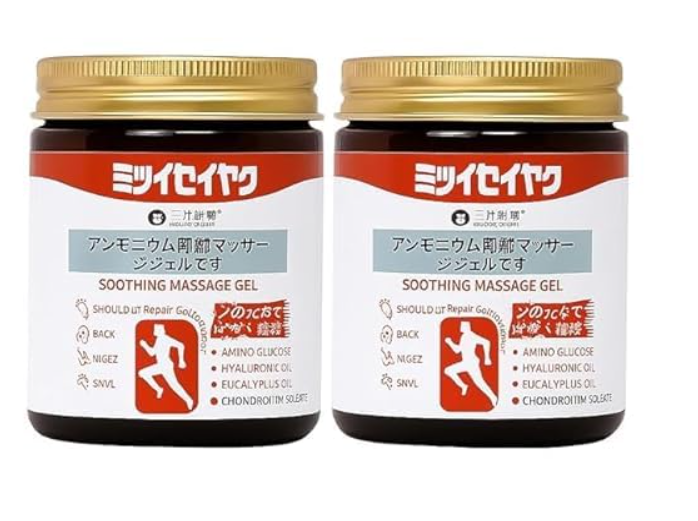 japanese instant pain relief soothing massage gel | fast-acting muscle & joint comfort | with mugwort oil, camphor & lactic acid | relief for back, neck, shoulders & knees – (100g pack of 2)