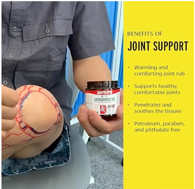 japanese instant pain relief soothing massage gel | fast-acting muscle & joint comfort | with mugwort oil, camphor & lactic acid | relief for back, neck, shoulders & knees – (100g pack of 2)